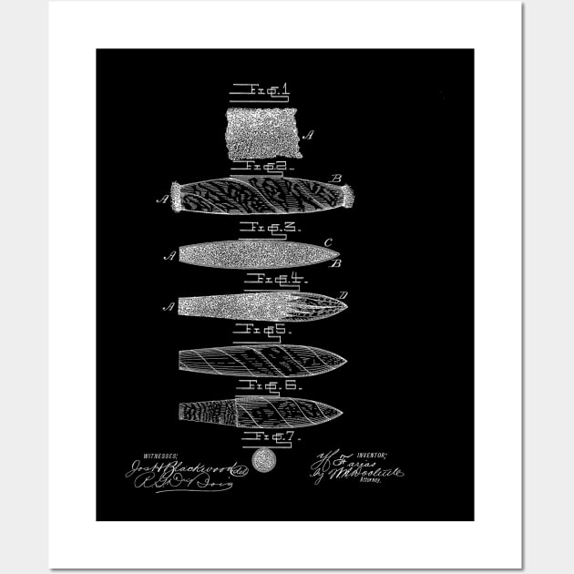 Cigar Vintage Patent Hand Drawing Wall Art by TheYoungDesigns